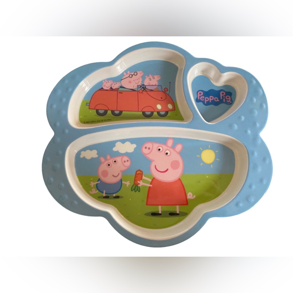 Zak Designs Peppa Pig Melamine Plate 3 Section Food Divider Lot of 2‎